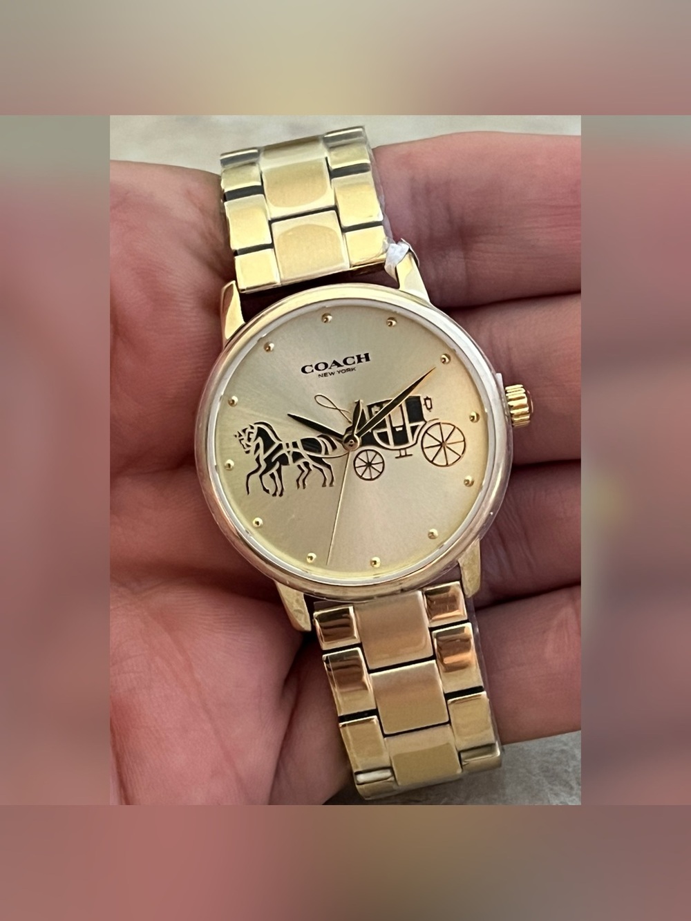 Coach Women’s Grand Goldtone Quartz Bracelet Watch
